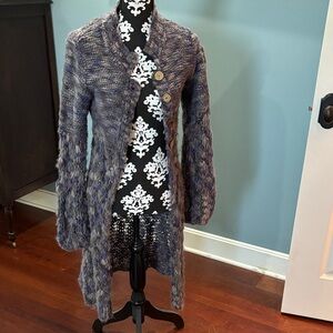 Free People Textured Knit Cardigan in Purple